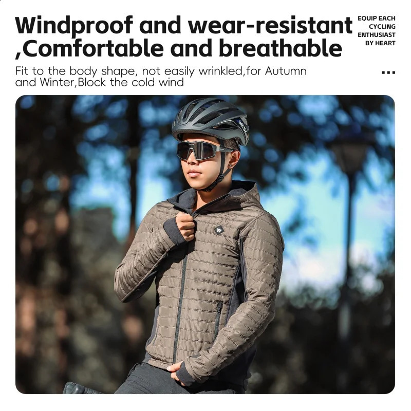 WEST BIKING Autumn Winter Keep Warm Cycling Coat Jacket Mens Windproof Outdoor Sport Fleece Clothes 250122