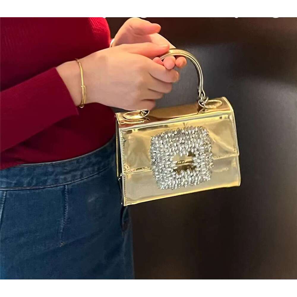 Fashion Shiny PU Gold Sier Dress Purse Dias Satin Prom Evening Bags Women Crossbody Handbag Flap Tote Shoulder