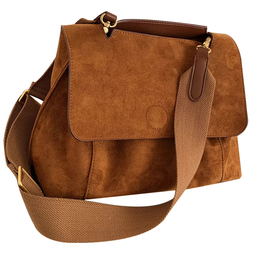 Women Crossbody Purse Adjustable Strap Frosted Satchel Large Capacity Solid Color Female Casual Bag
