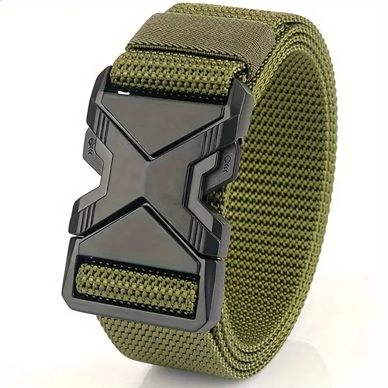 2PC Stylish Canvas Belt for Men Belts with QuickRelease Plastic Buckle Sporty Style Casual Training Jeans Accessory 250114