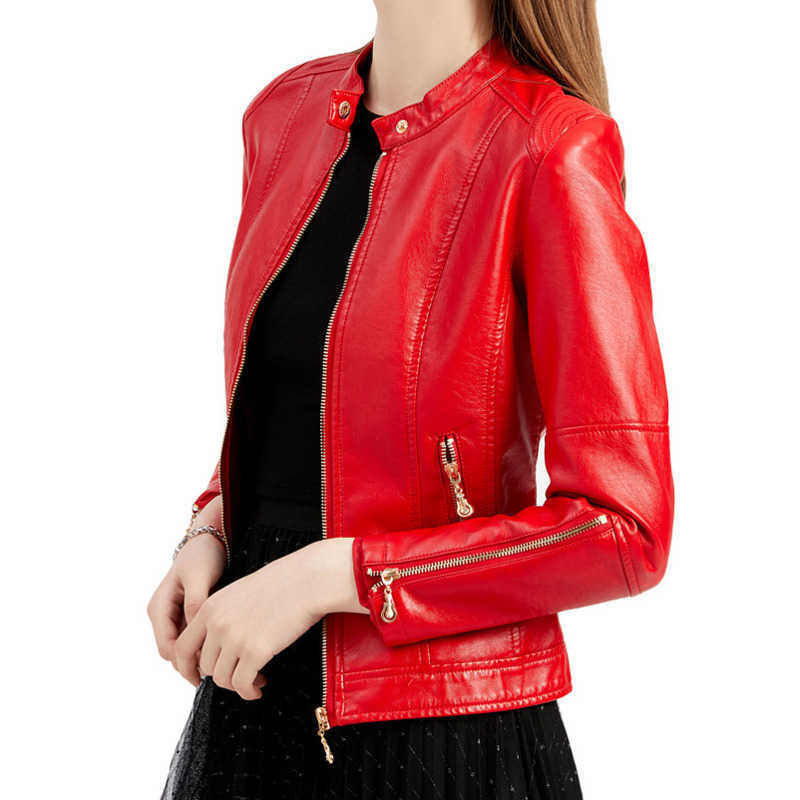 Fashion Womens Leather Clothes Pu Leather Short Coat Stand Collar Jacket Womens Spring Autumn Thin Leather Jacket Gram Tibetan Blue Clothes 241209