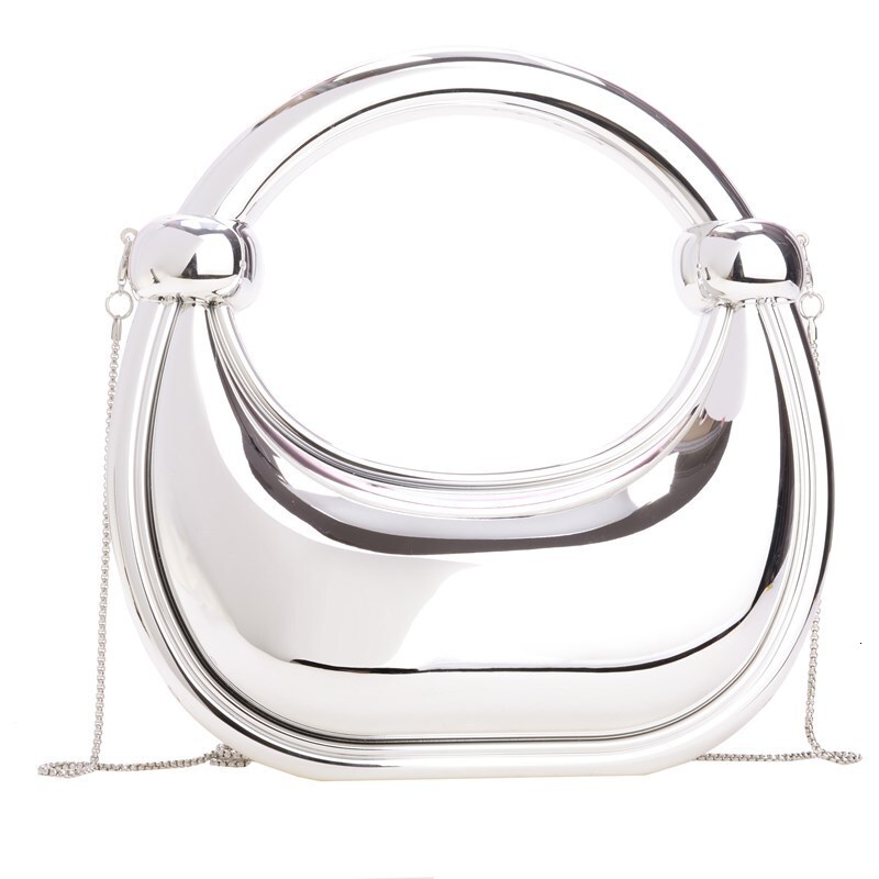 new style Double Knot Bent Moon Gold And Silver Ornament Home Decoration Handbag Makeup Acrylic Bag