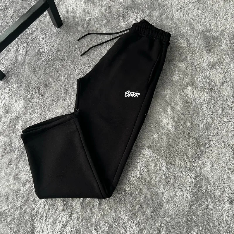 American Retro Letter ed Oversized Sweatpants Trendy Harajuku Y2K Streetwear Men Hiphop Casual Loose Trousers 250122
