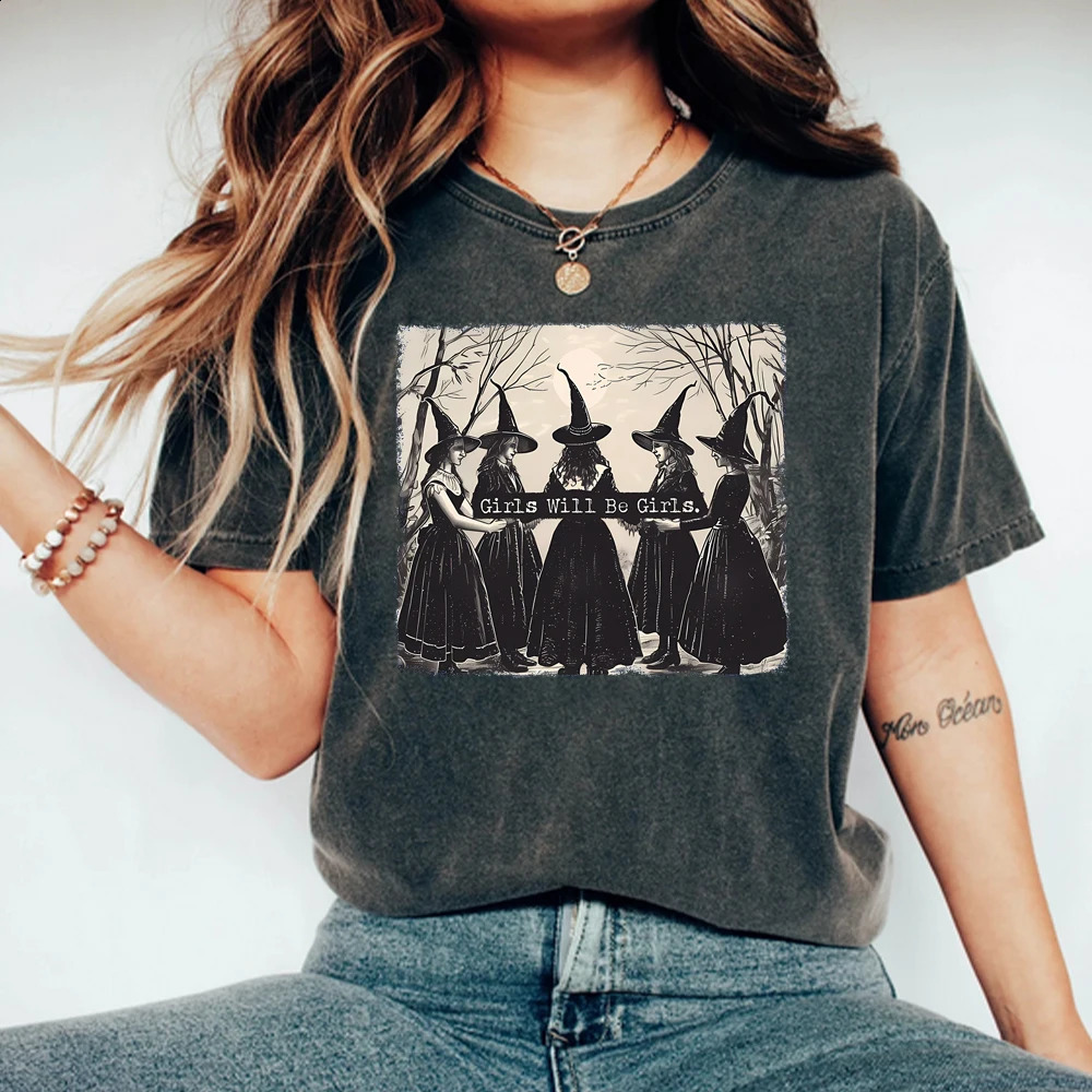 Vintage Will Be Witch Shirt Funny Witch Shirts Tees Halloween Women Vintage Clothes Witchy Vibes Graphic T Shirts 250109