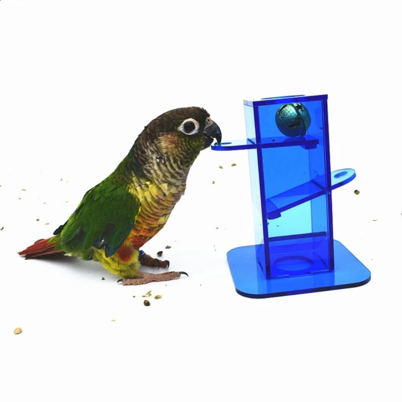 Parrot Foraging Toy for Bird Intelligence Growth Clear Acrylic Box with Metal Strengthen Relationship with Birds 250121