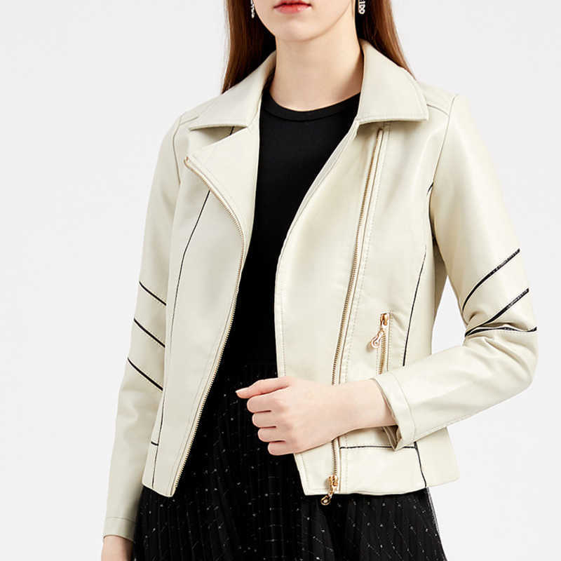 Leather Jacket Womens Thin Pu Short Coat Spring Autumn Jacket Motorcycle Suit Womens New Style Leather Womens Jacket 241209