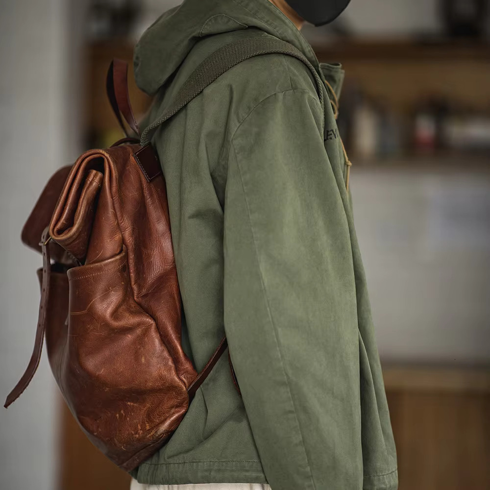 Maden Retro Green Deck Jacket Hooded Sweatshirt Wtih Drawstring Collar Cuffs Adjustable Design Windbreaker Pullover For Men