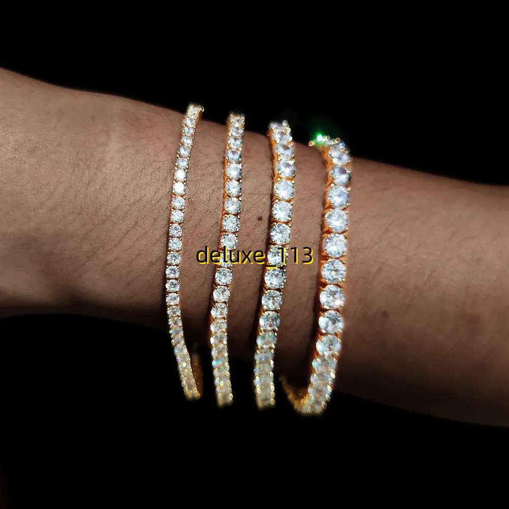 3/4/5mm 7/8inches Iced Out CZ Tennis Bracelet Hiphop 1Row Bracelets for Men Women