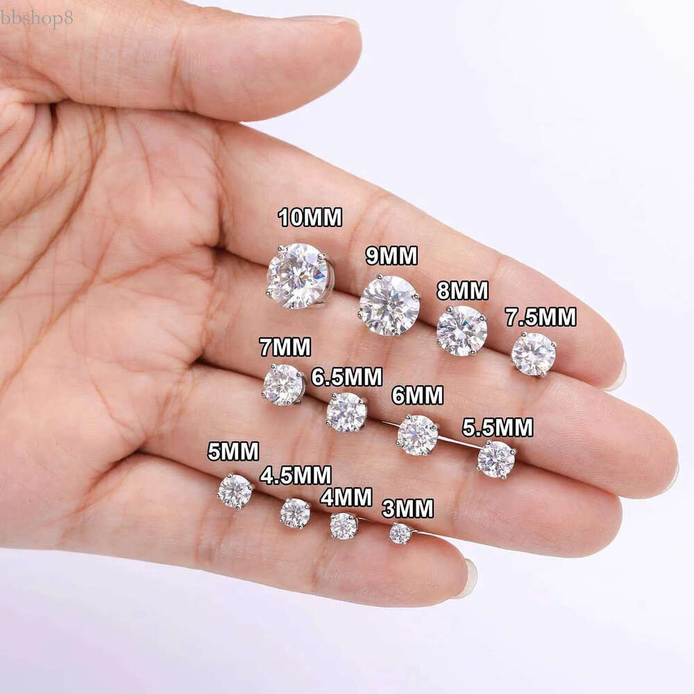 0.5CT 1CT 2CT 3CT Gold Plated Earring Jewelry Sterg Sier GRA VVS Moissanite Dia Ear Stud for Men Women