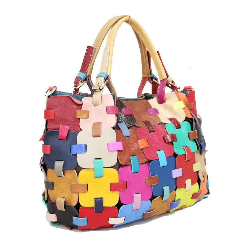 Ladybag Handbag Factory Leather Portable Messenger Bag Splicing