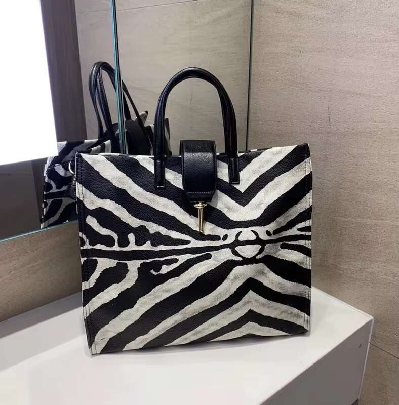 Fashion Zebra Pattern Handbags Big Women Tote High Quality Leather Casual Female Shoulder Bags Large Capacity Messenger Bag