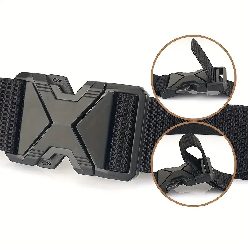 2PC Stylish Canvas Belt for Men Belts with QuickRelease Plastic Buckle Sporty Style Casual Training Jeans Accessory 250114
