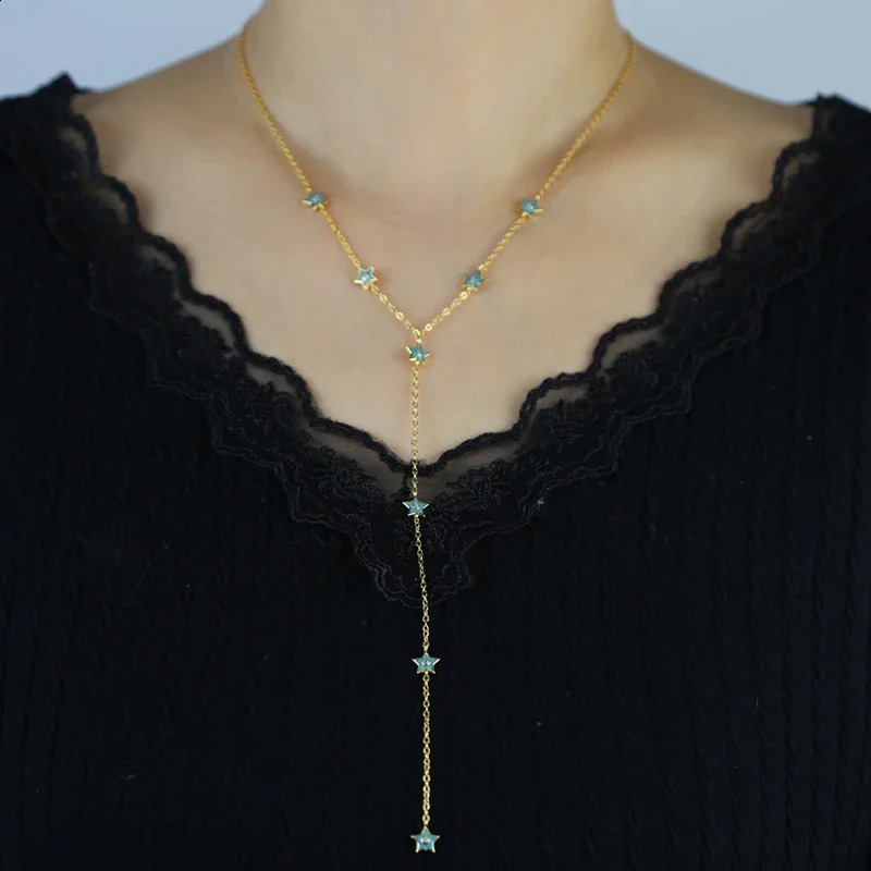 Colorful Star Charm Long Y Lariat Sexy Fashion Women Jewelry Necklace 250117