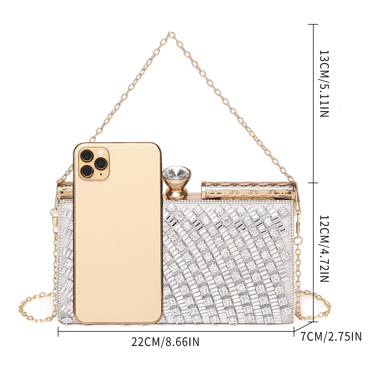 New Diamond Studded Women's Banquet Wedding Handheld Evening Dress Bag For Purses