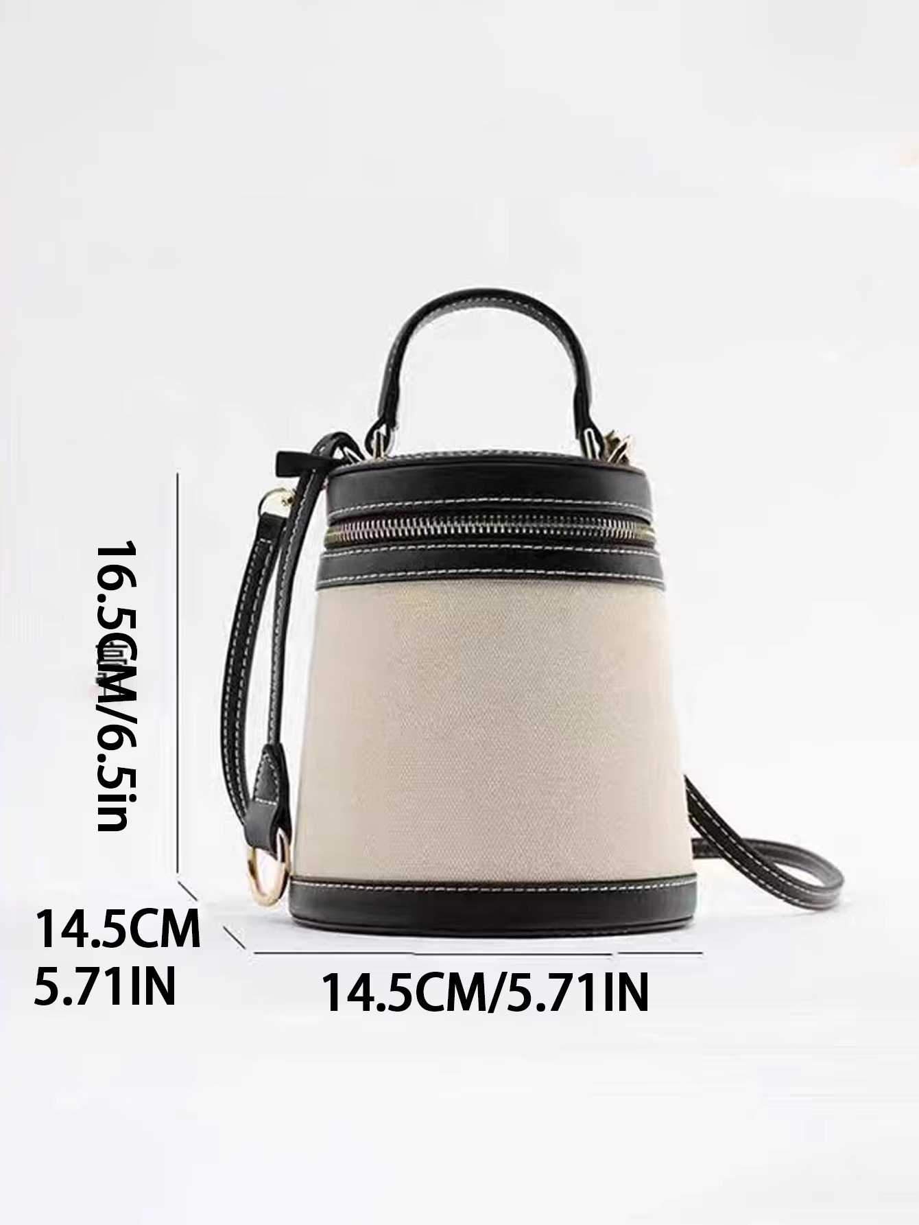 2024 Fashion Women's Spring And Summer New Cyder Color Box Shape Single Shoulder Oblique Canvas Bucket Bag