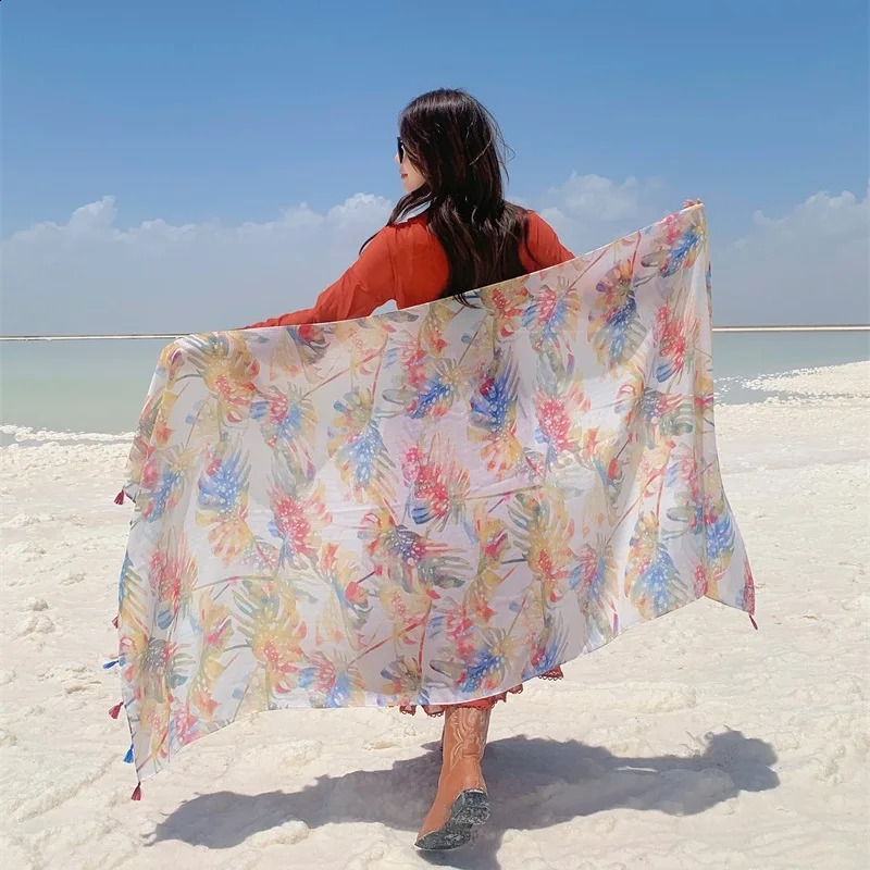 90x180cm Thinness Travel Beach Sunscreen Scarve Bikini Large Shawl Sarong Wrap Scarf Women Brazilian Swimsuit Bathing Cover-ups 250120