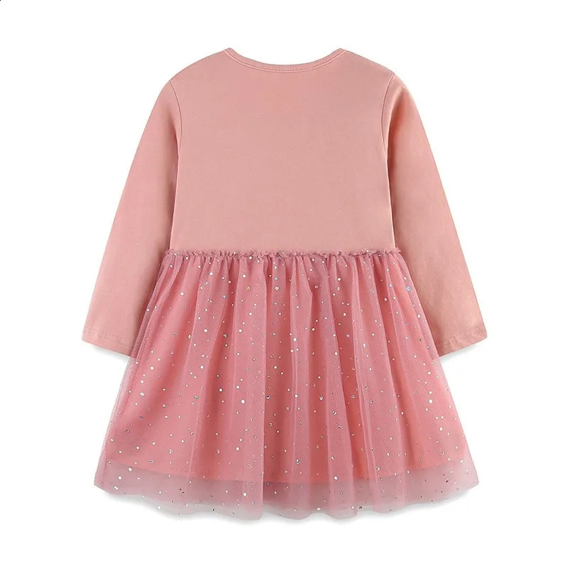 Childrens Girl Dress Spring Autumn Long Sleeved Mesh Kids Cartoon Embroidered Casual Princess Toddler 250117