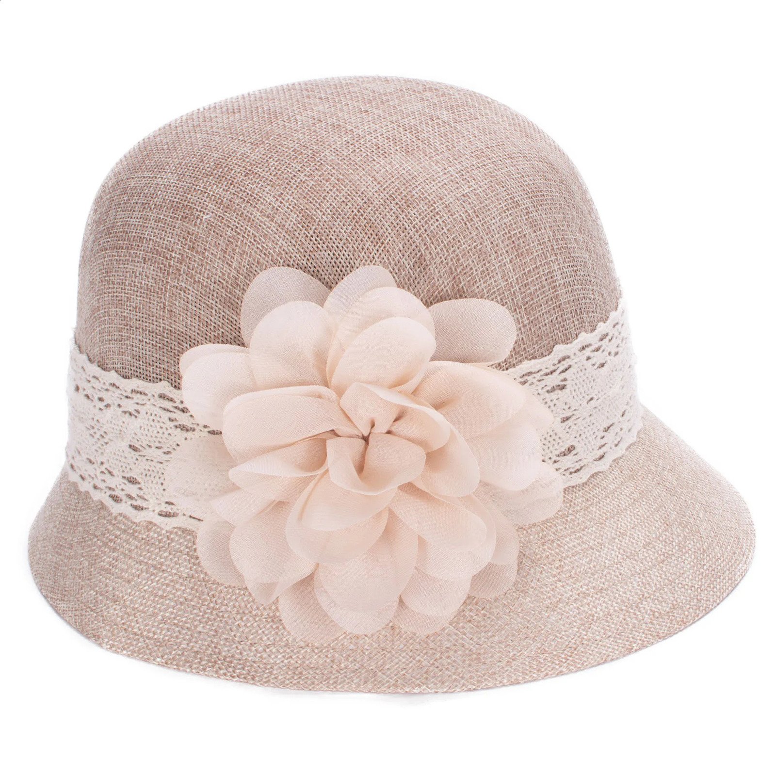 Lawliet Womens Lace Polyester Cloche Bucket Wedding Occasion Hats Sun Beach Cap A610 250118
