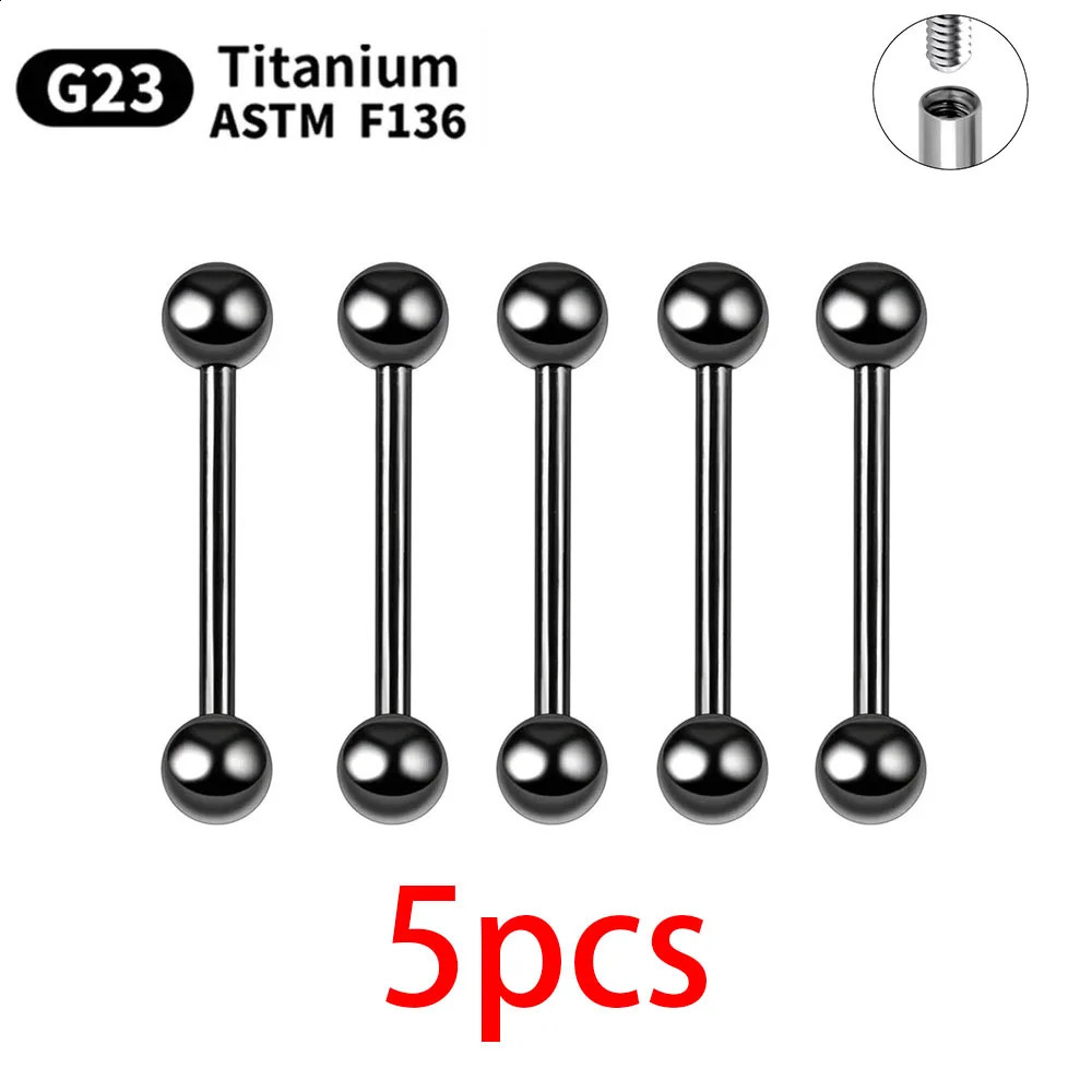 110pcs External Internal thread Piercing Jewelry G23 14G 16G Long Industrial Barbell Ring Tongue Sexy 250110