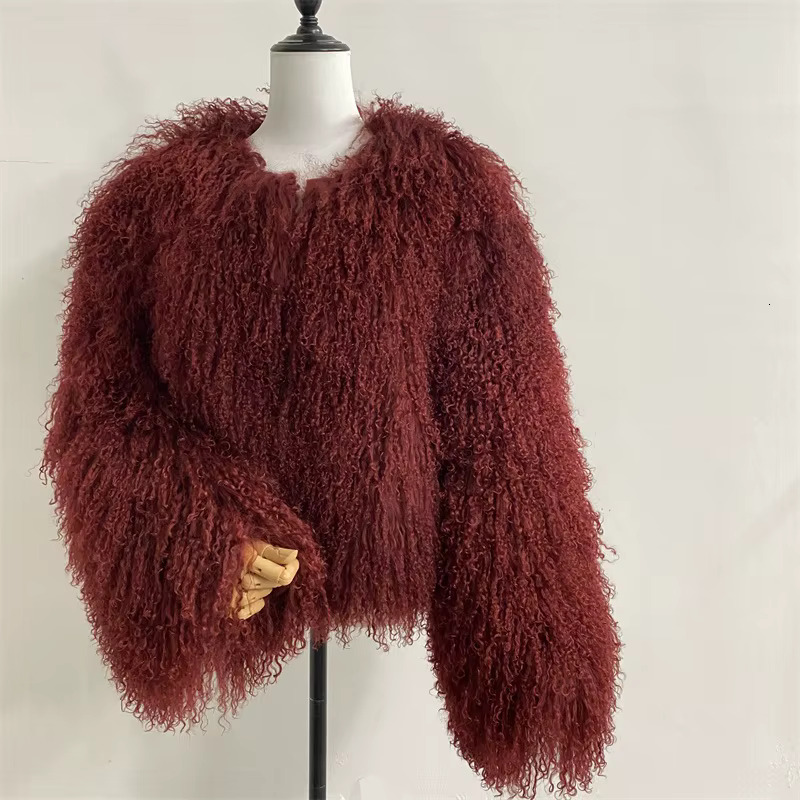 2024 New Winter Autumn Fashion Real Jacket Women Genuine Mongolia Sheep Fur Coat