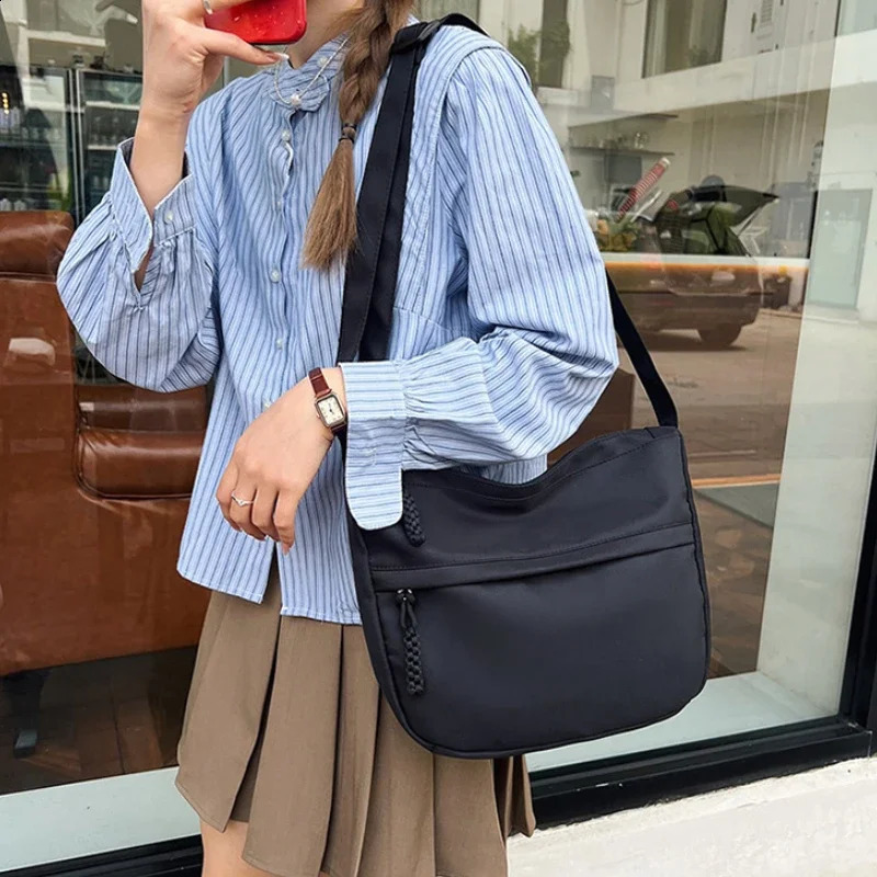 Casual Tote Commuting Tote Bag Casual and Simple Nylon Shoulder Bag Japanese Trendy Student Crossbody Bag 250121