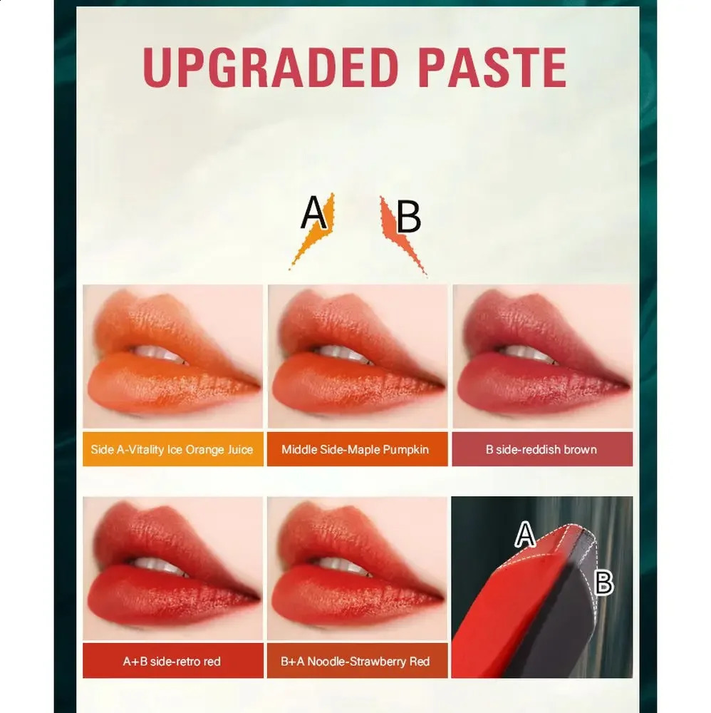 Chinese Style Lipstick Magic 10 Colors Lipstick With Mirror Changeable Color Waterproof Non-stick Cup Smooth Lipsticks Cosmetics 250108