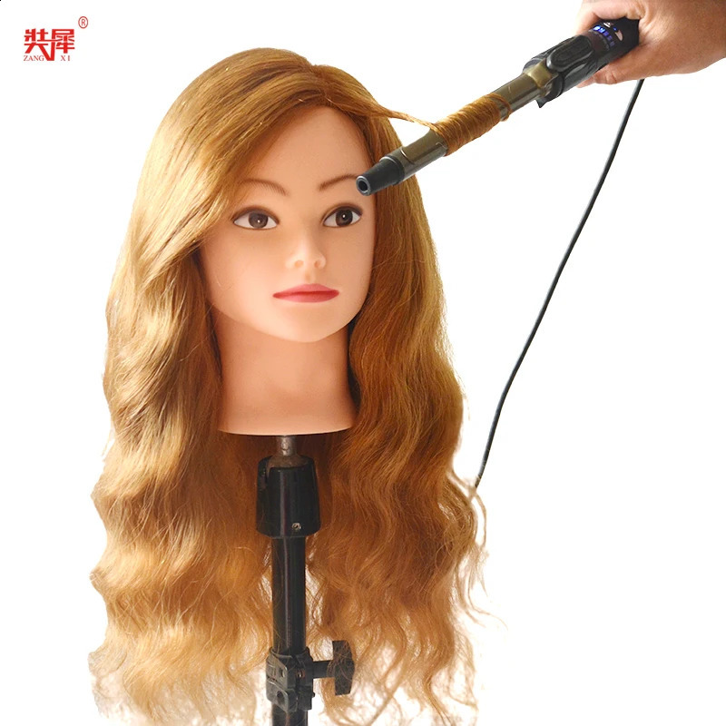 Mannequin Head for Hairstyles Human Hair And Synthetic Mixing Professional Styling Head Doll Curl Iron Straighten Training 250114