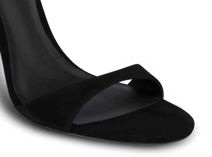 Summer Black Suede Gold Snake S Surround Heel One E Buckle Sandals Woman 7 10 CM High Heels Peep Toe Banquet Shoes Lady