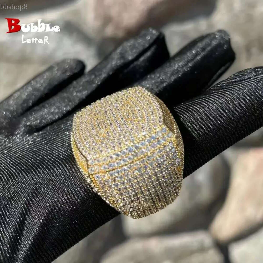 hot selg solid pass dia tester hip hop iced out men vvs moissanite rings sterg sier
