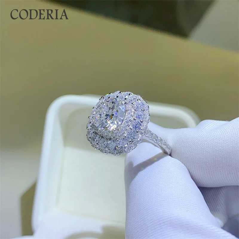 Diamond Certified GRA Moissanite 2CT Ring D Color VVS1 925 Sterling Silver Rings Wedding Jewelry With Certificate Black Card