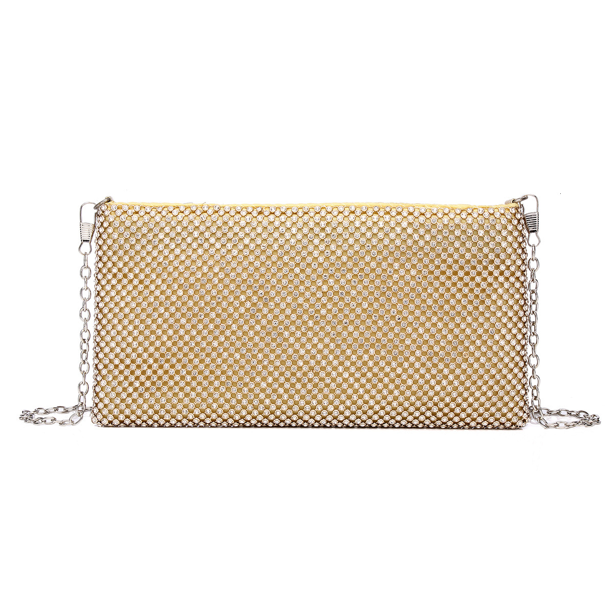 Fashionable Ladies' Rhinestone Dinner Hand-Held Diamond Inlaid Envelope Chain Bar Party Annual Meeting Bag, BG Small Bag