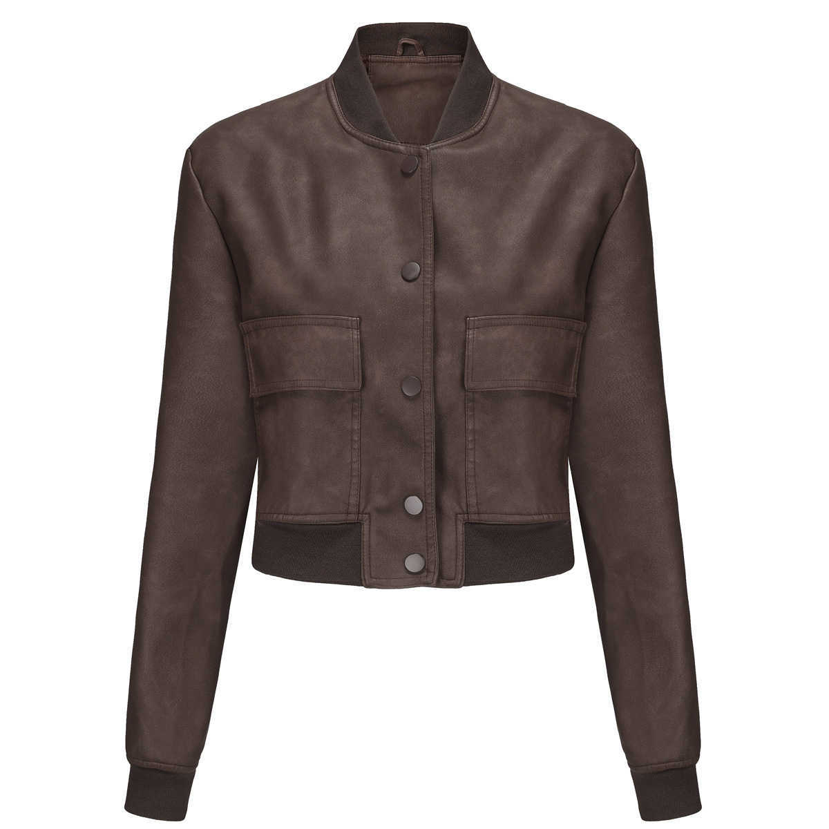 Loose Cardigan Jacket Casual Jacket Fashionable Ribbed Shrink Leather Jacket Womens Clothing Oversize Womens Leather Womens Jacket 241209