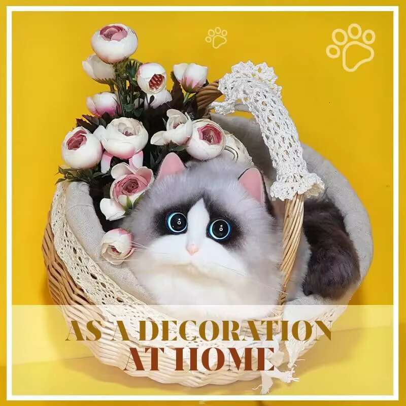 Cute Cat Bag Plush Stuffed Animal Crossbody Bags Women Fashion Winter Soft Purse Cartoon Handbags Super Emulation