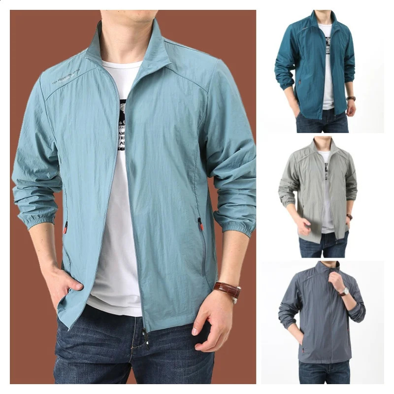 Summer Men Sun Protection Jacket Casual Camping Windbreaker Quick Dry Hiking Fishing Trekking Climbing Coat Sportswear 250122