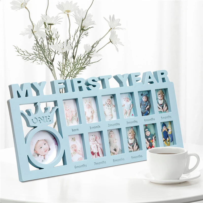 The First Year Baby Keepsake Frame 0-12 Months Pictures Po Frame Souvenirs Kids Growing Memory Gift Children Gift 250120