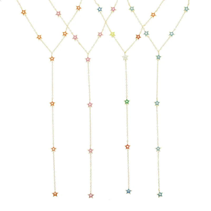 Colorful Star Charm Long Y Lariat Sexy Fashion Women Jewelry Necklace 250117
