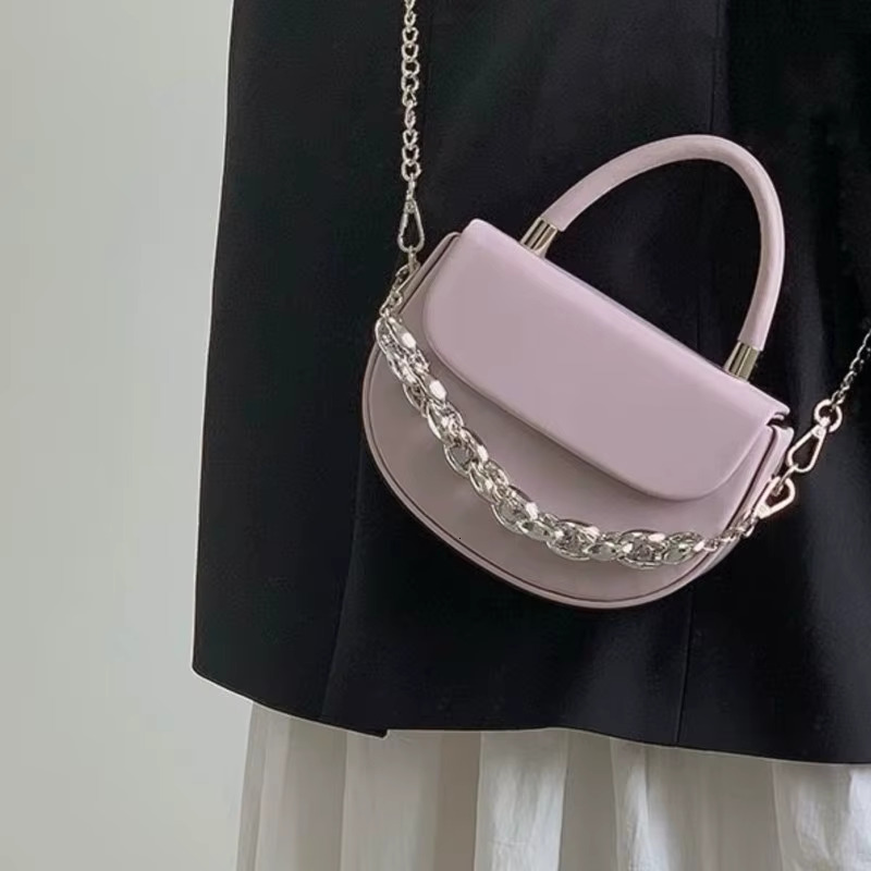 JIAERDI Retro Handle Saddle Purse Women Vintage Pu Leather Chain Chic Black Messenger Bag Female Casual Crossbody Bags New
