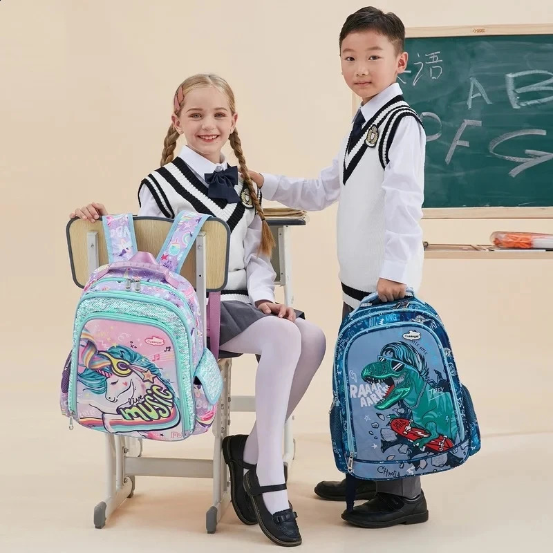 Boy Schoolbag Dinosaur Backpack Set with Lunch Box Pencil Case Girl School Bag for Kids Elementary Preschool Cartoon Schoolbag 250121