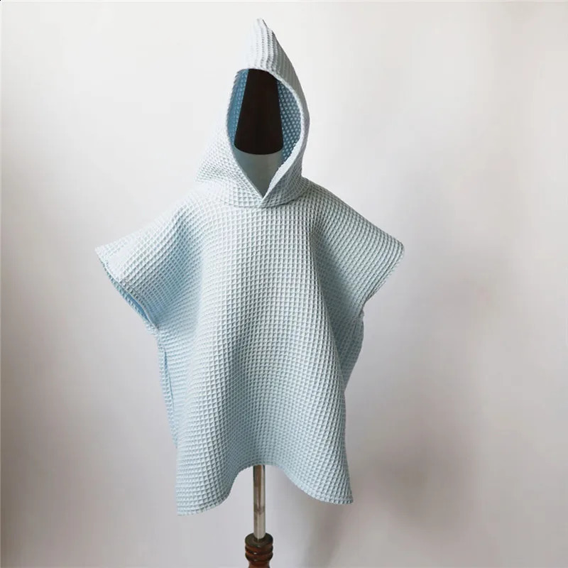 Baby Bath Towel Cotton Waffle Hooded Towel Boys Girls Beach Towel Baby Cape Blanket Childrens Bathrobe Infant Babys Stuff 250114