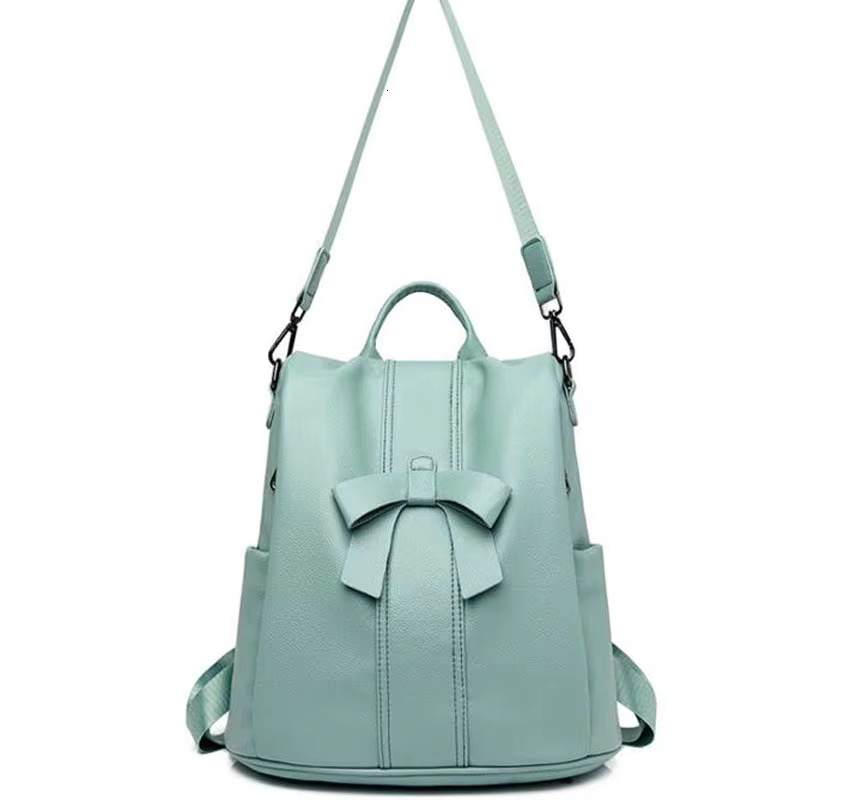 Wholesale New Casual Backpack Leather Women's Handbag Large Capacity School Bag For Girls Double Zipper Leisure Shoulder Bags