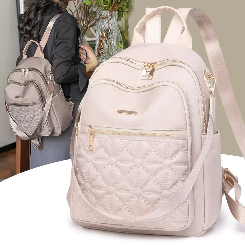 Selling High-quality Zippered Nylon Urban Fashion Large Capacity Womens Backpack Minimalist Casual Style Student Backpack 250122