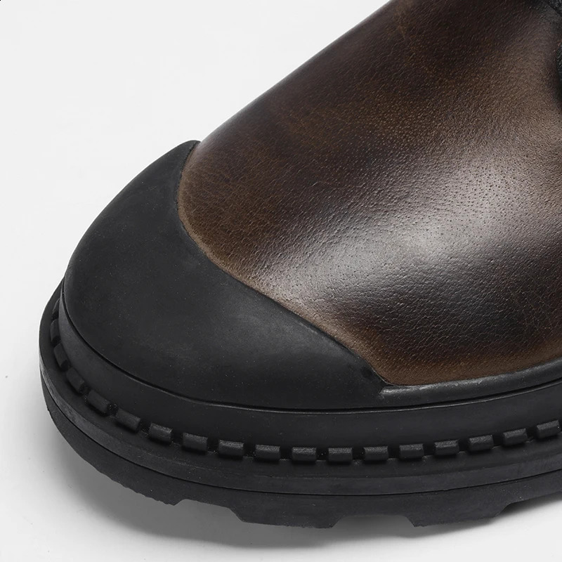 Natural Cow Leather Men Winter Boots Handmade Retro Men Boots Genuine Leather Men Winter Shoes #JM9550 250120