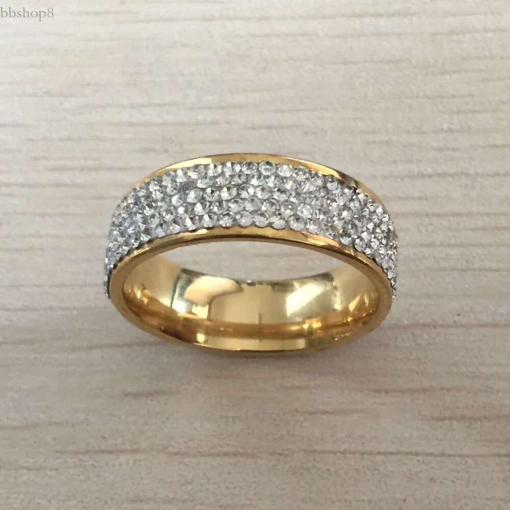 Top quality gold filled Austria cubic zircon dia Crystal Wedding Rings For Women Stainless Steel Engagement Ring Anillos Anel