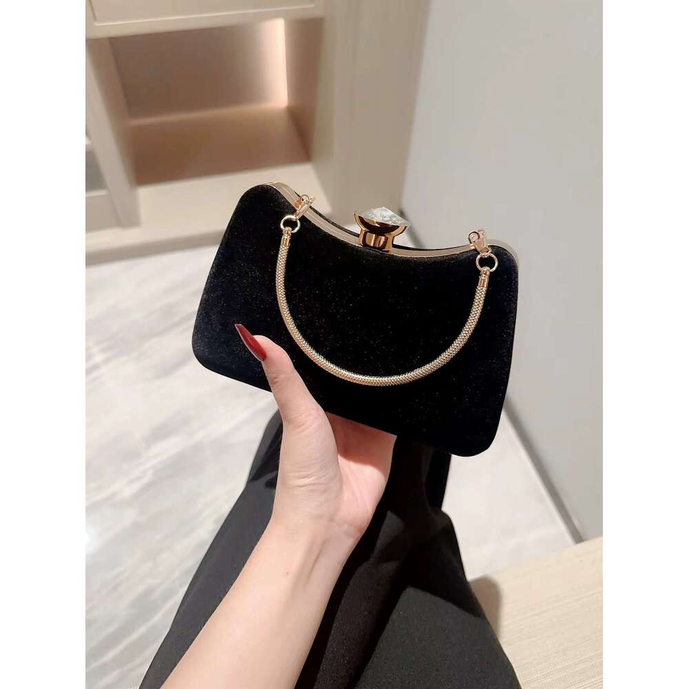 2023 New Veet Evening Clutch Wallets Banquet Dinner Bags With Metal Handel 2 Colors Drop Shipping