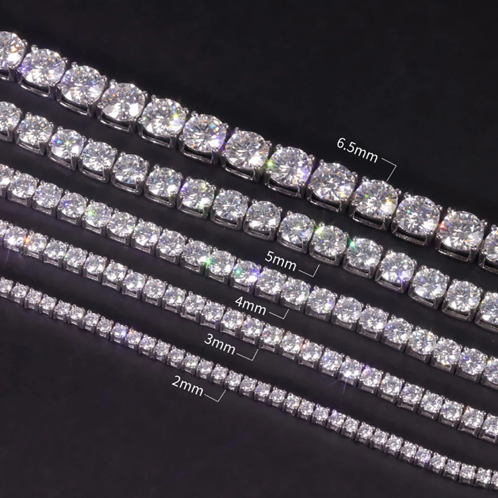 m 4mm D Color VVS1 Full Tennis Bracelet Women Man Wedding Bridal S925 Silver Bracelet Hand Chain Anniversary Gift 250121