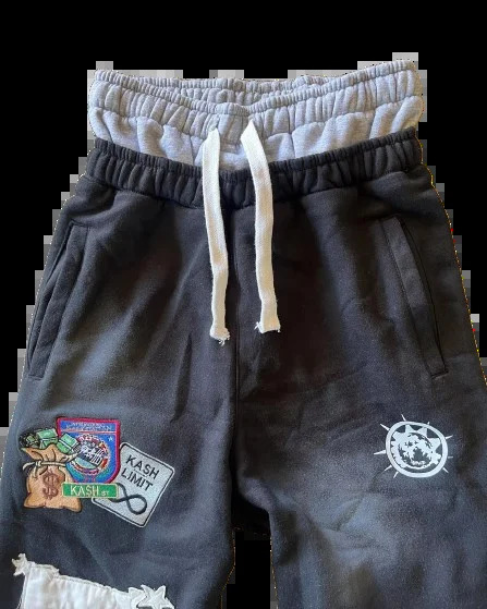 Streetwear Retro Patchwork Sweatpant Y2K Pant Gothic Letter Cartoon Patch Double Layer n Elastic Waist Jogging Casual Pants 250122