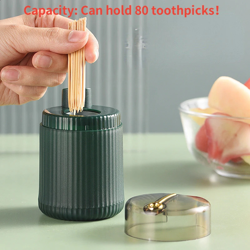 Simple Toothpick Box Toothpick Dispenser Ceative Push Automatic Eject Toothpick Jar Holder Household Toothpick Holder Container 250115