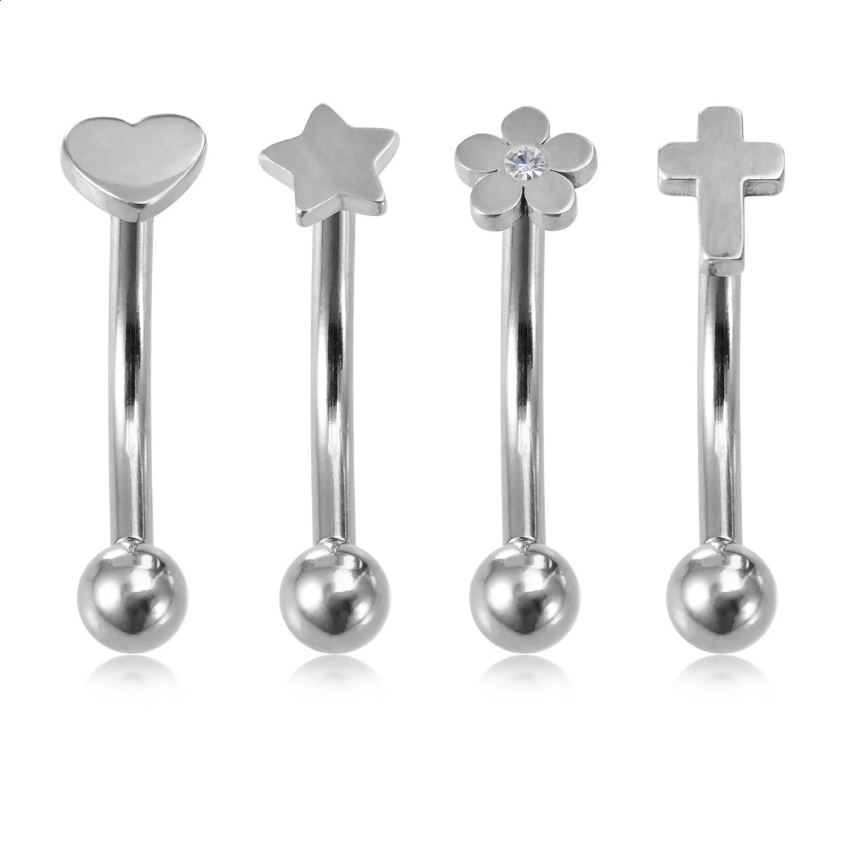 16G Eyebrow Piercing Curved Barbell Banana Ring Snug Daith Helix Belly Labret Stud Earrings Cartilage Tragus Jewelry 250110