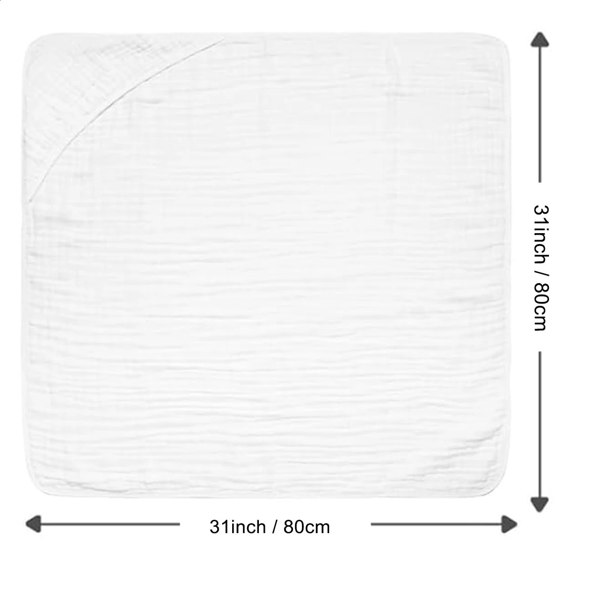 1 Pack Pure White Baby Hooded Towels for Babies and Toddlers Muslin Baby Bath Towel Soft and Absorbency for Boys and Girls 250114
