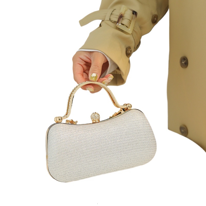 Ins Fashion Women's New Texture Water Diamond Cross Shoulder Celebrity Banquet Bag Handbag